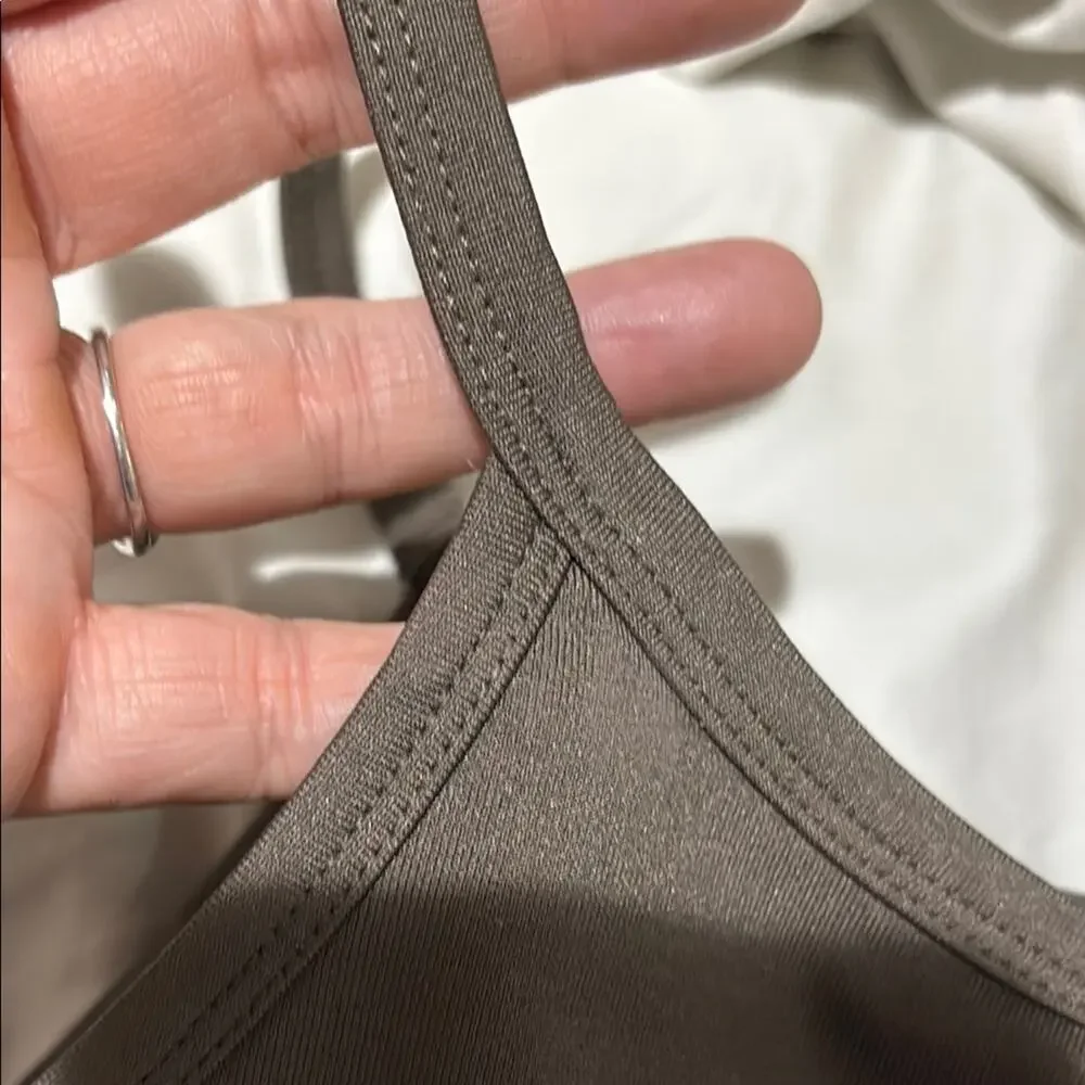 J Crew L Brown Women's Camisole Top nylon spandex blend euc worn once air dried